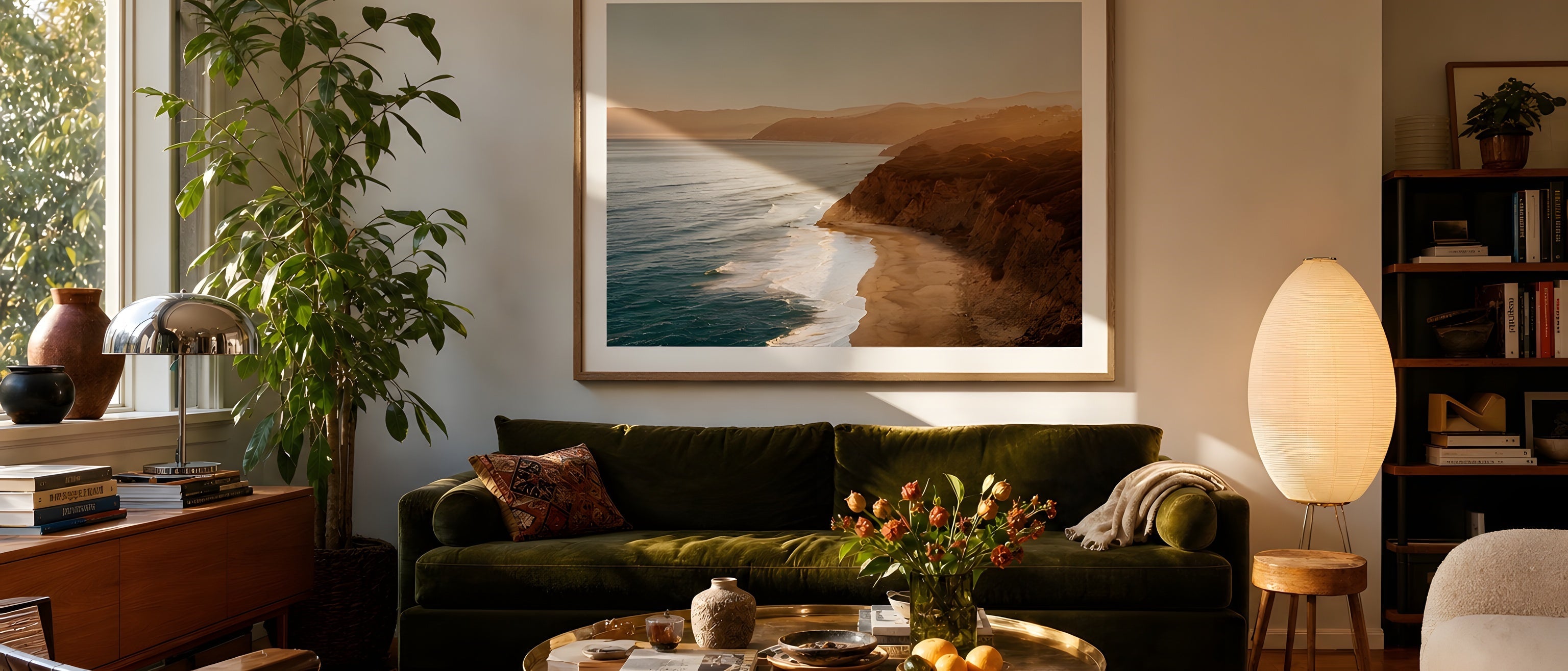 18x24 Prints — editorial interior scene with framed prints
