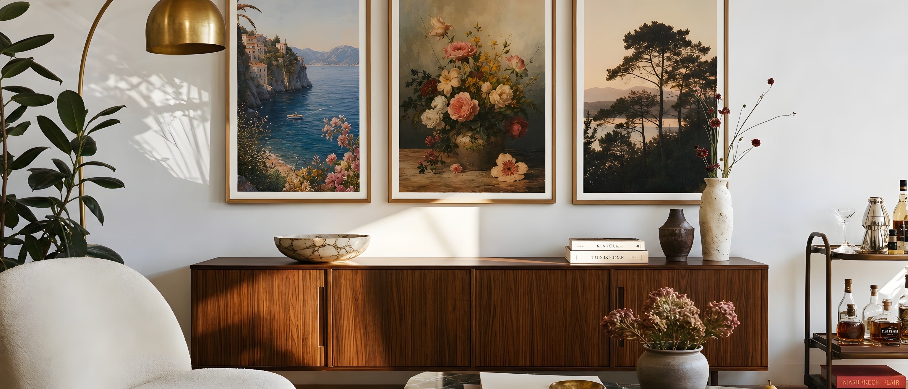 Fine Art Prints — editorial interior scene with framed prints