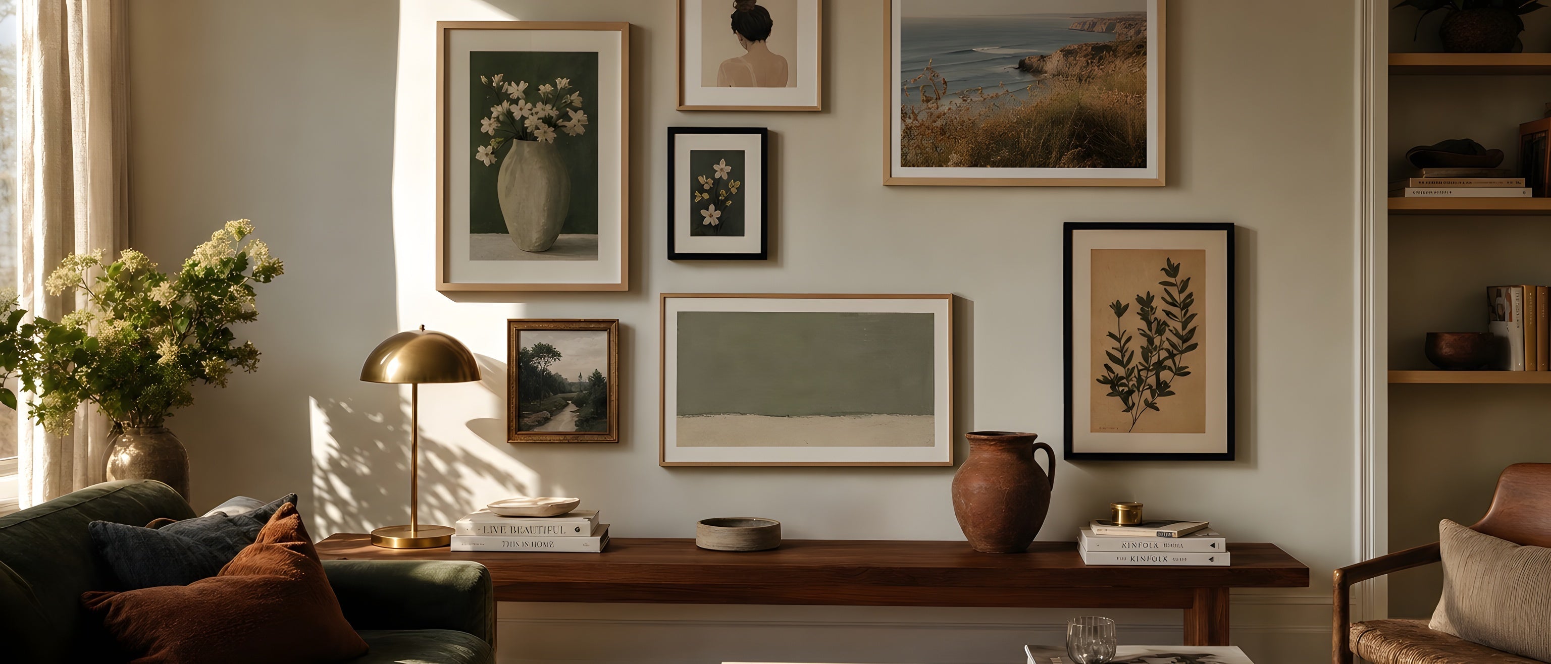 Wall Prints — editorial interior scene with framed prints