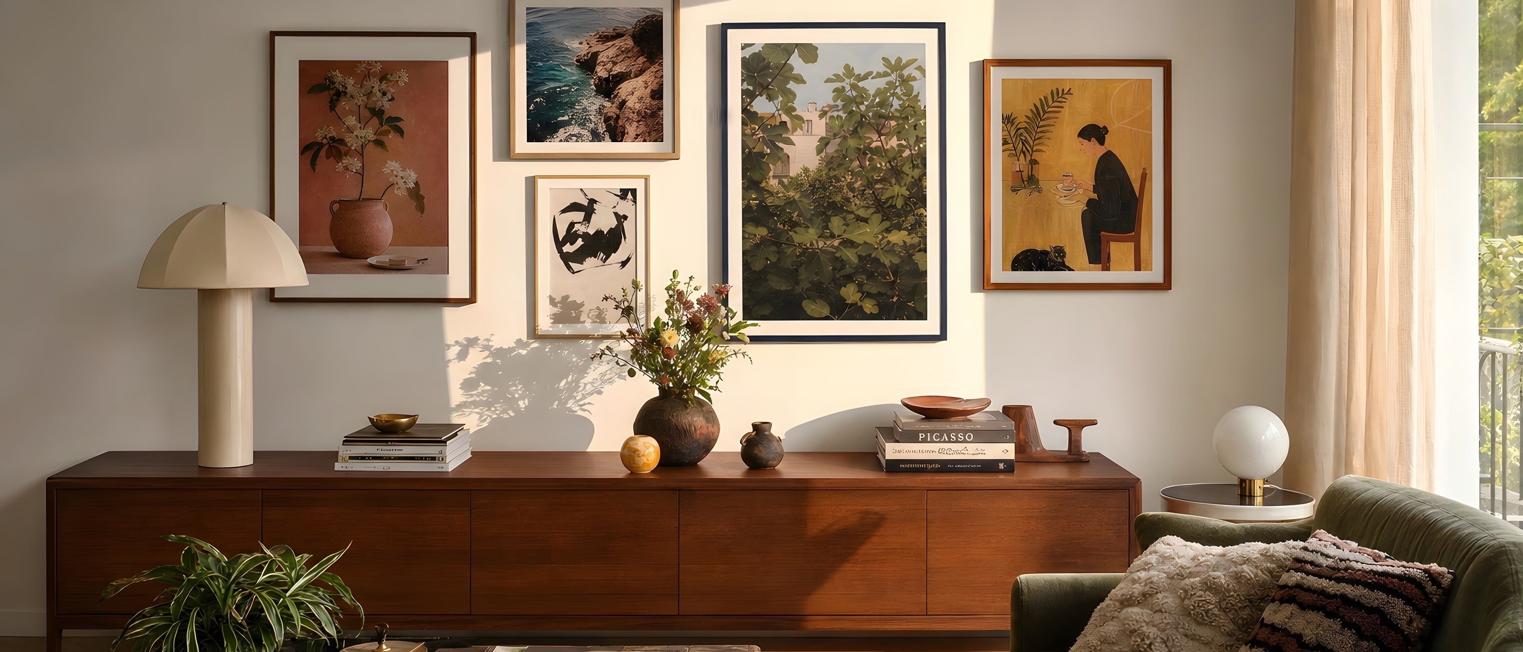 Art Prints — editorial interior scene with framed prints