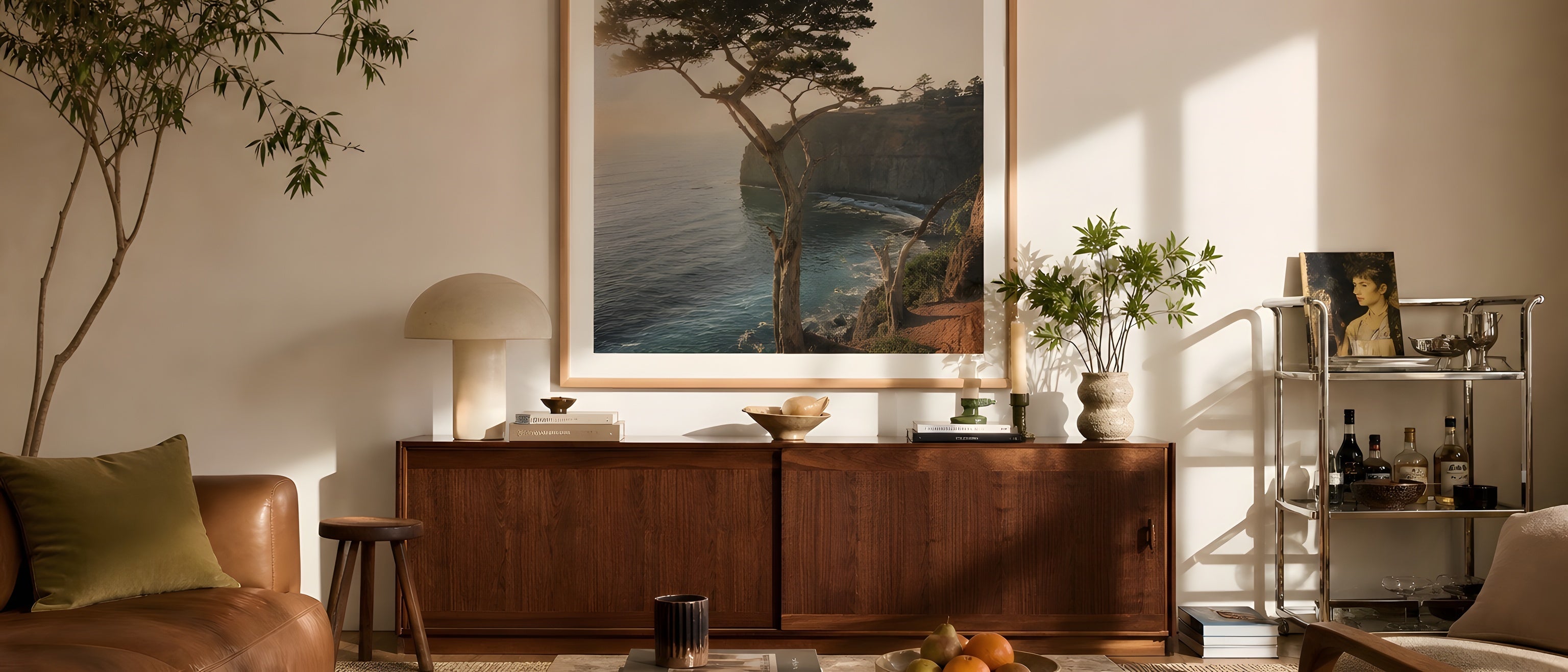 Large Prints — editorial interior scene with framed prints